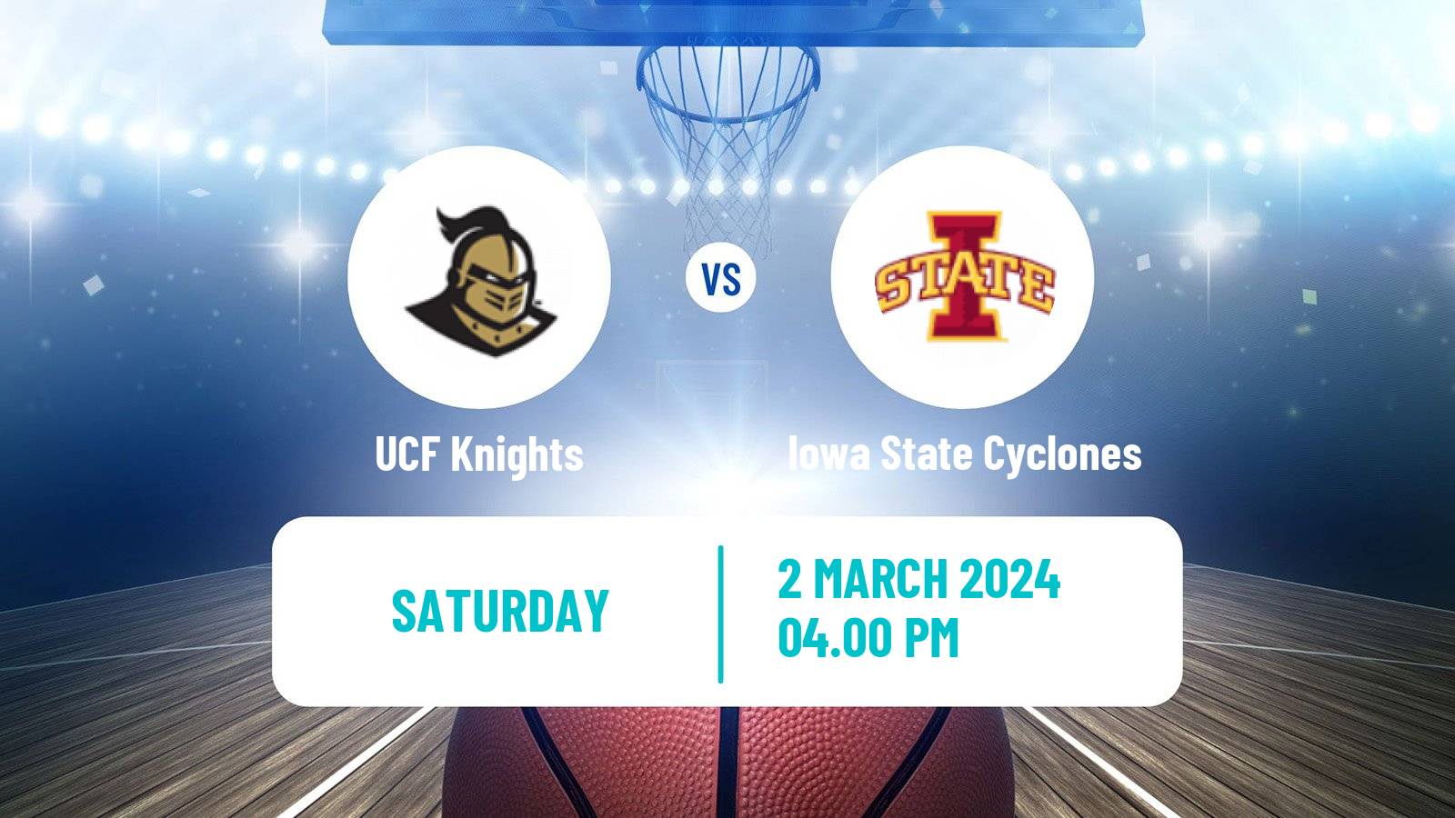Basketball NCAA College Basketball UCF Knights - Iowa State Cyclones