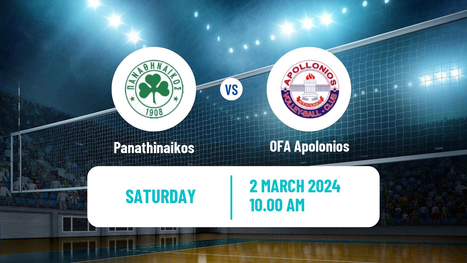 Volleyball Greek A1 Volleyball Women Panathinaikos - OFA Apolonios