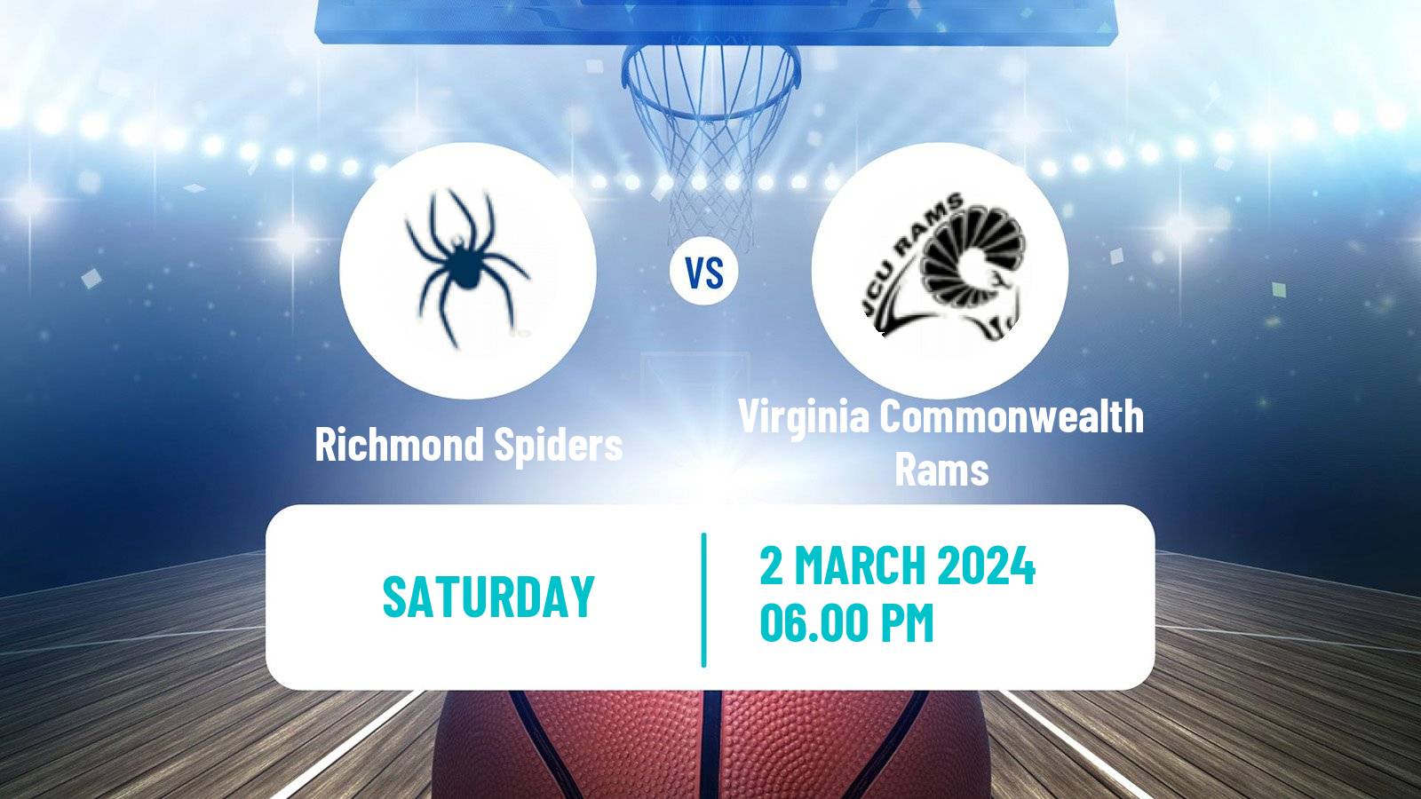 Basketball NCAA College Basketball Richmond Spiders - Virginia Commonwealth Rams