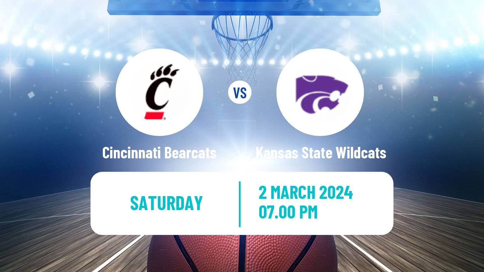 Basketball NCAA College Basketball Cincinnati Bearcats - Kansas State Wildcats
