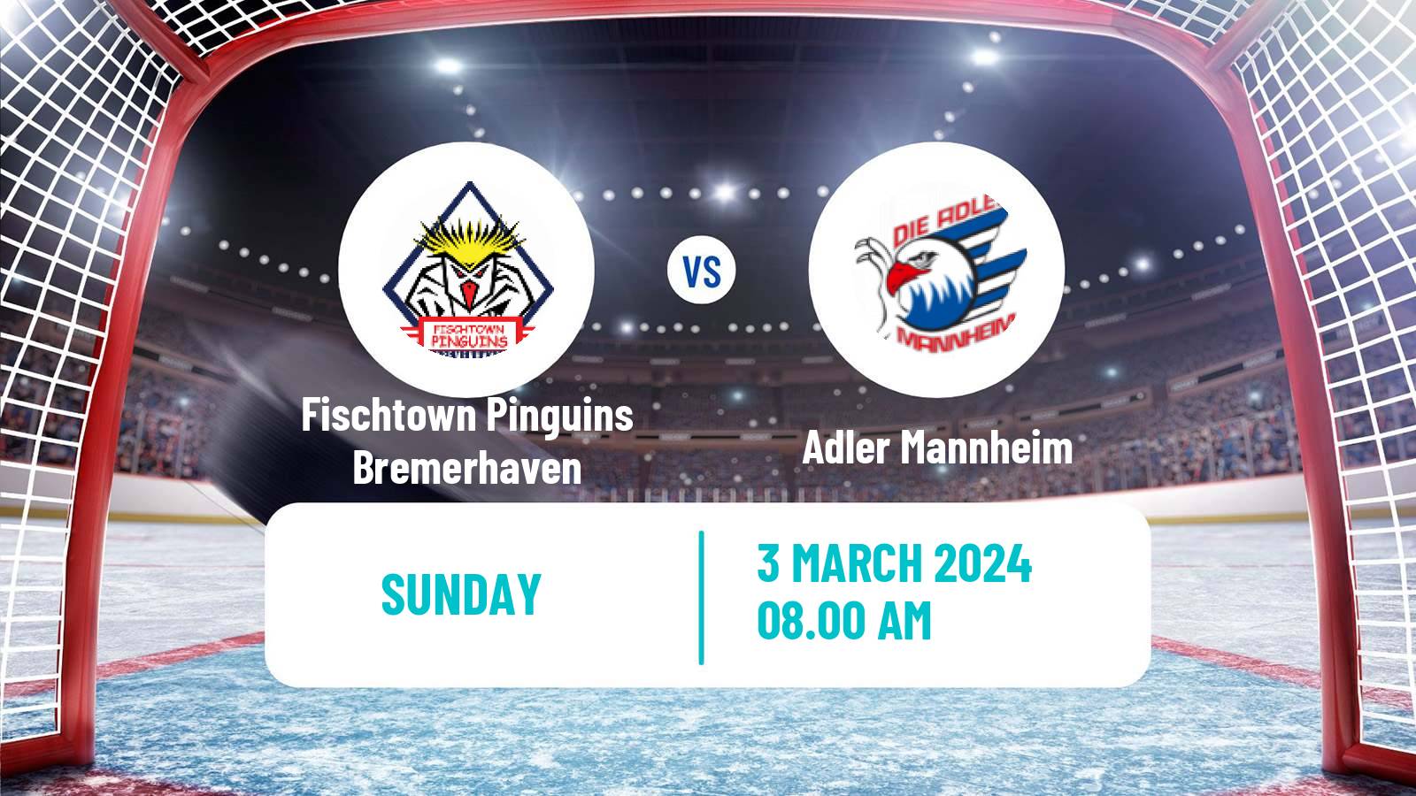 Hockey German Ice Hockey League Fischtown Pinguins Bremerhaven - Adler Mannheim