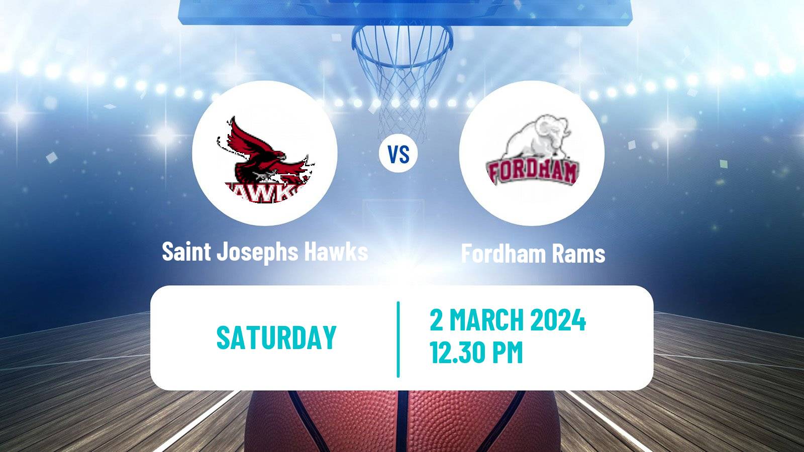 Basketball NCAA College Basketball Saint Josephs Hawks - Fordham Rams