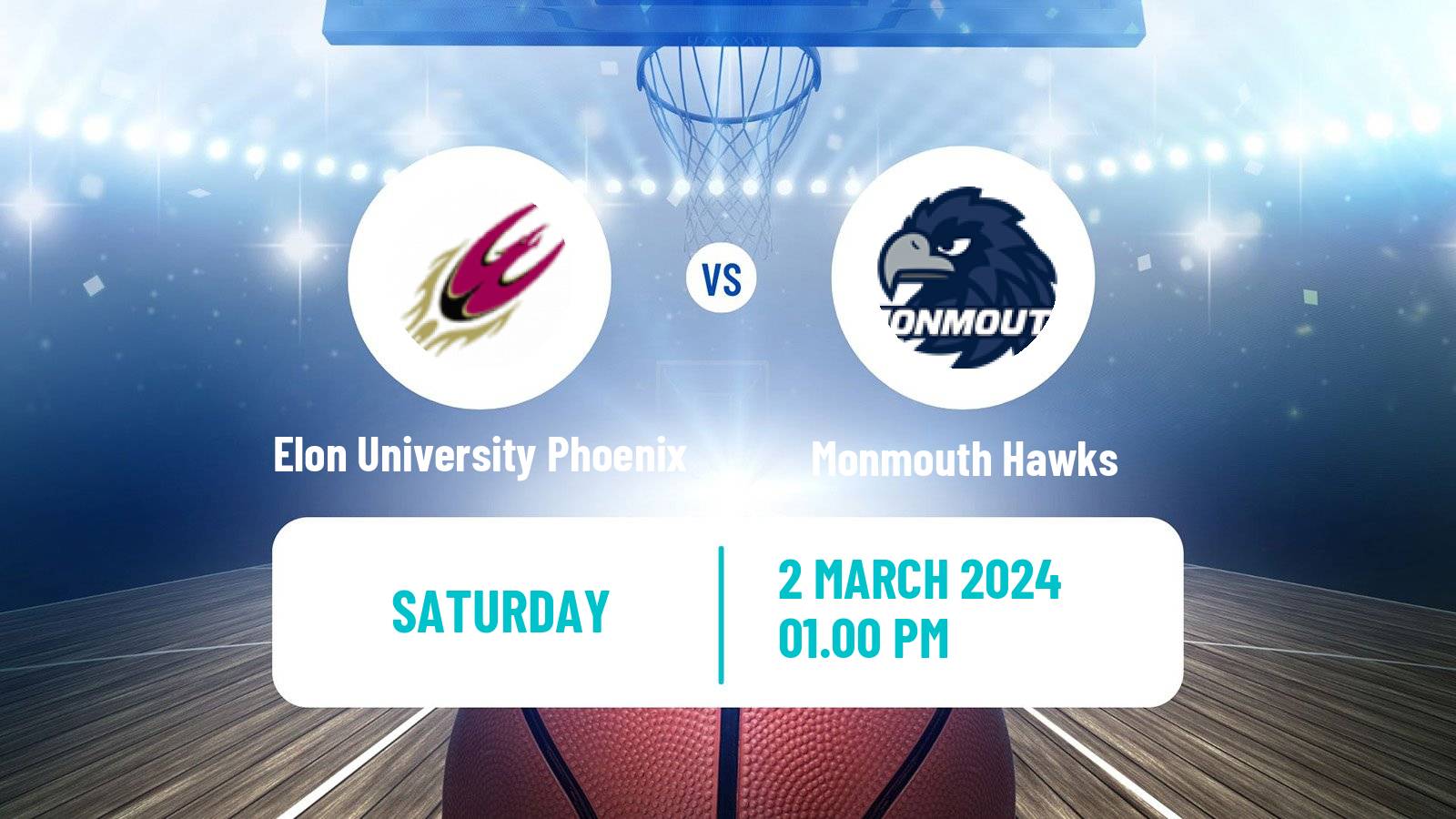 Basketball NCAA College Basketball Elon University Phoenix - Monmouth Hawks