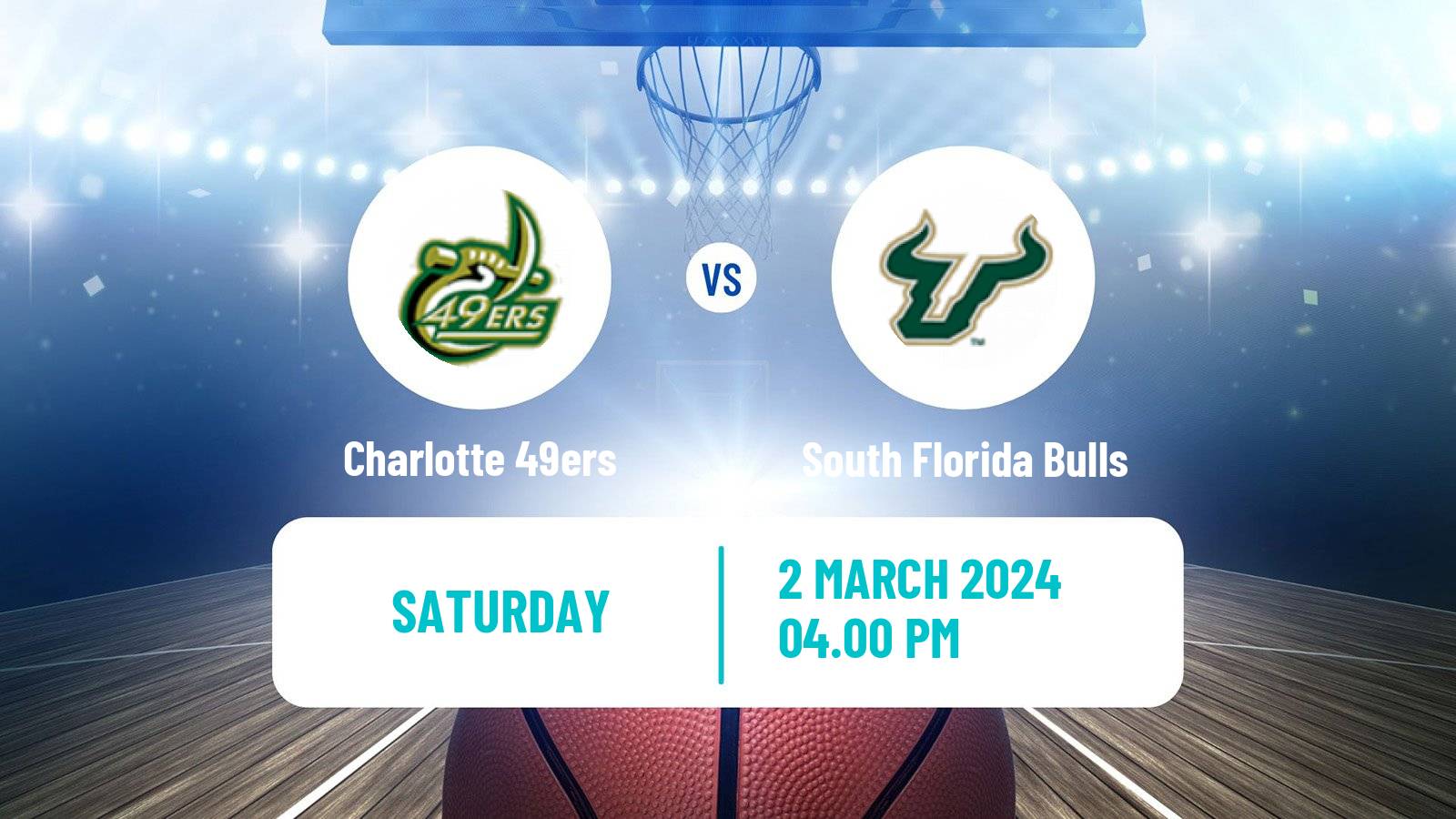 Basketball NCAA College Basketball Charlotte 49ers - South Florida Bulls