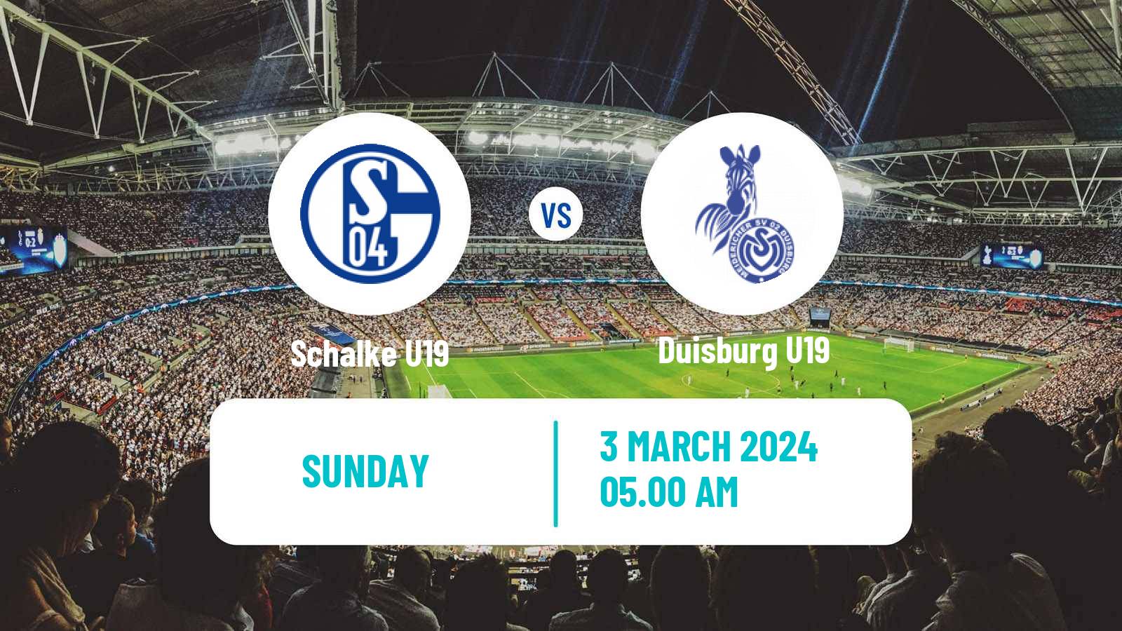 Soccer German Junioren Bundesliga West Schalke U19 - Duisburg U19
