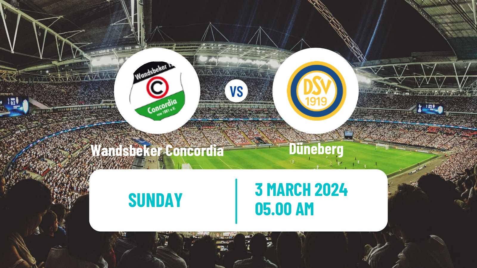 Soccer German Oberliga Hamburg Wandsbeker Concordia - Düneberg
