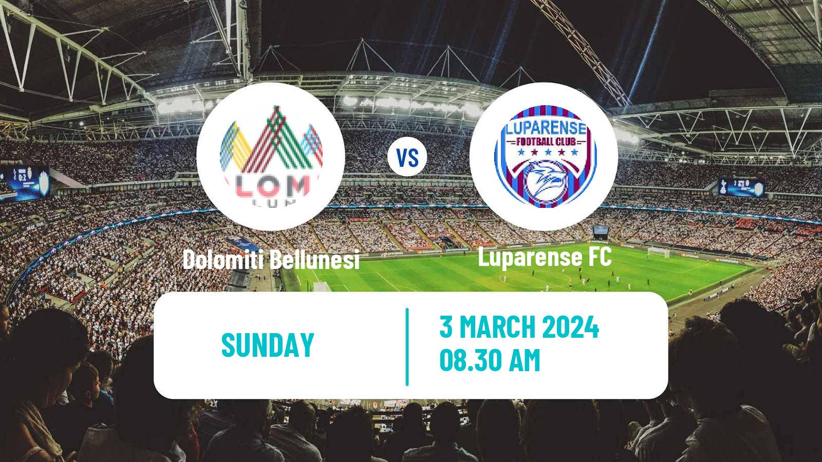 Soccer Italian Serie D - Group C Dolomiti Bellunesi - Luparense