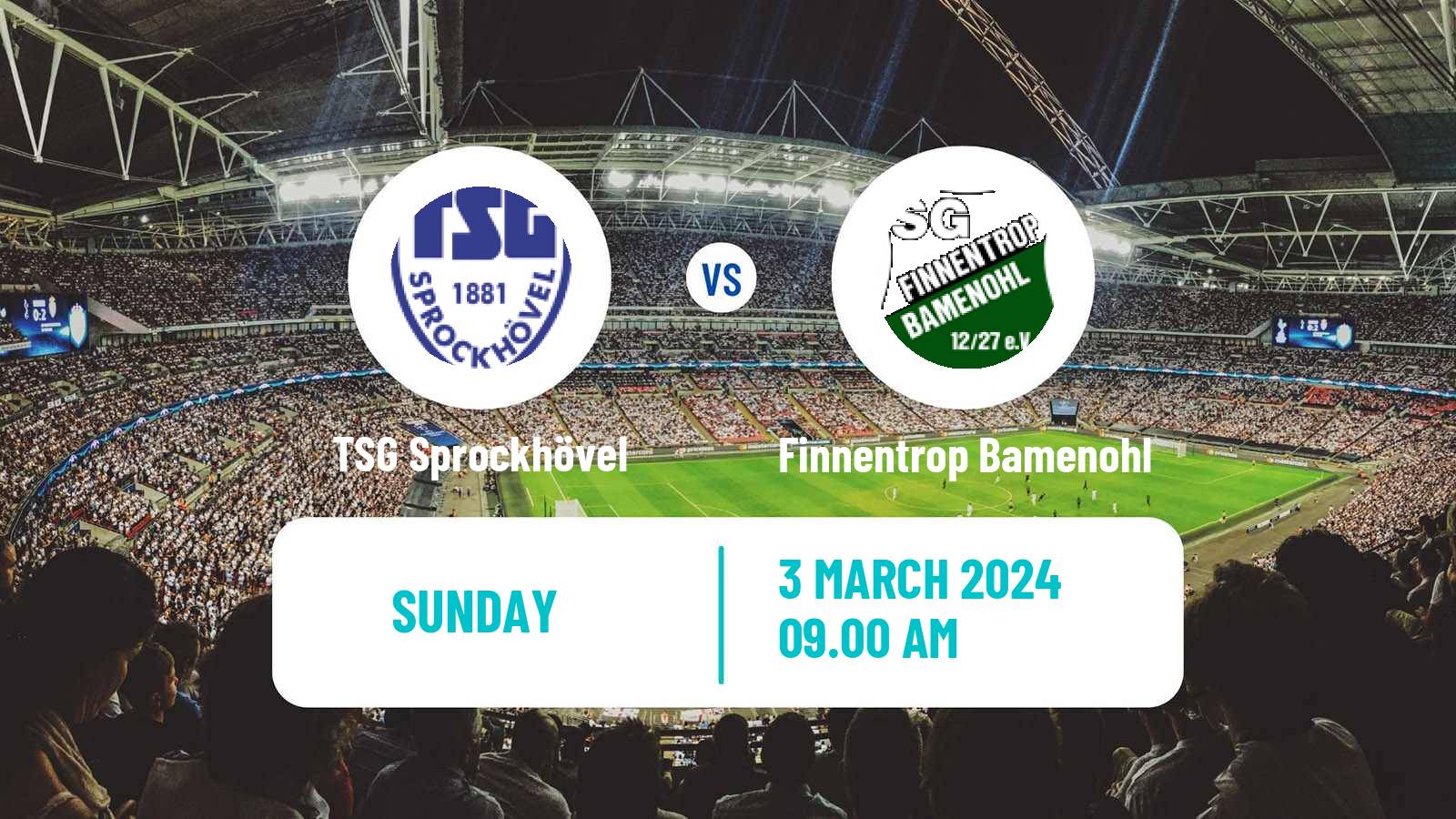 Soccer German Oberliga Westfalen TSG Sprockhövel - Finnentrop Bamenohl