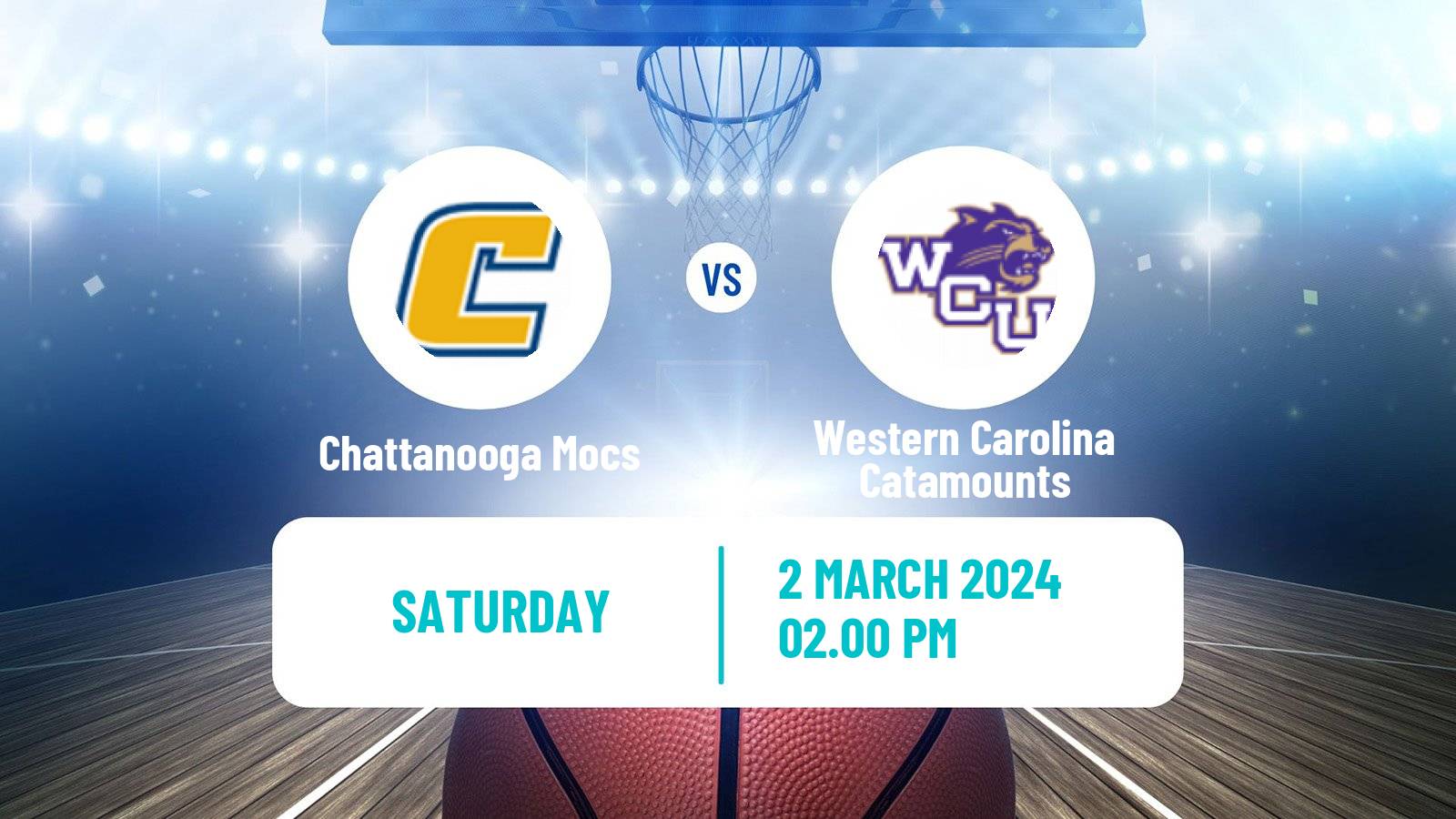 Basketball NCAA College Basketball Chattanooga Mocs - Western Carolina Catamounts