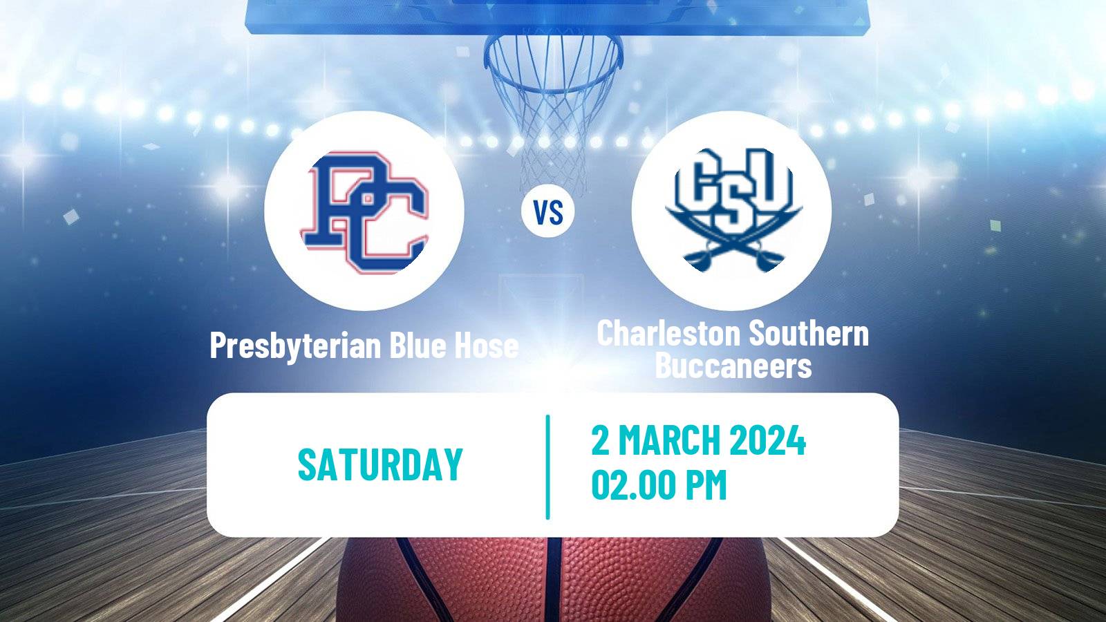 Basketball NCAA College Basketball Presbyterian Blue Hose - Charleston Southern Buccaneers