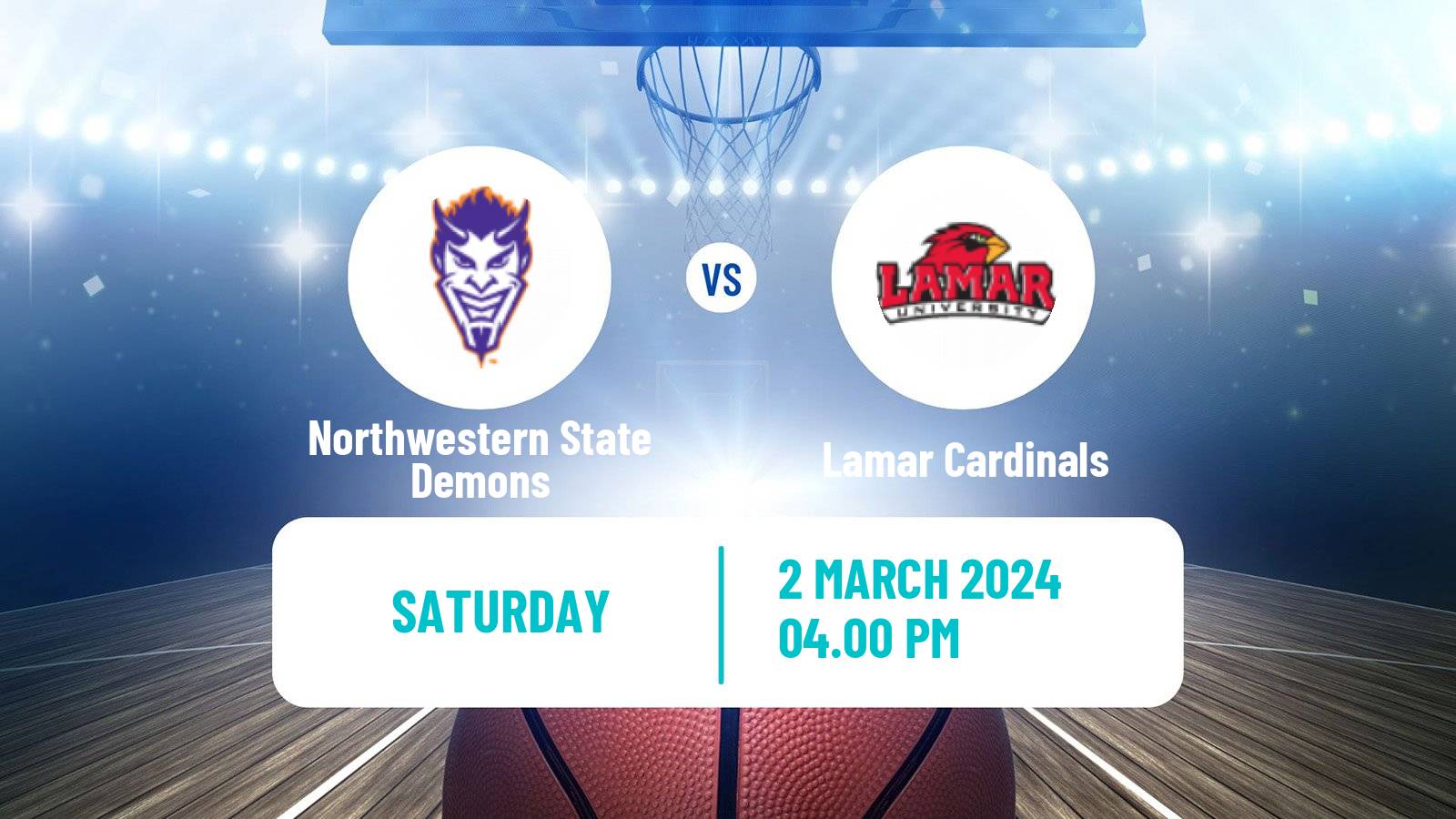 Basketball NCAA College Basketball Northwestern State Demons - Lamar Cardinals