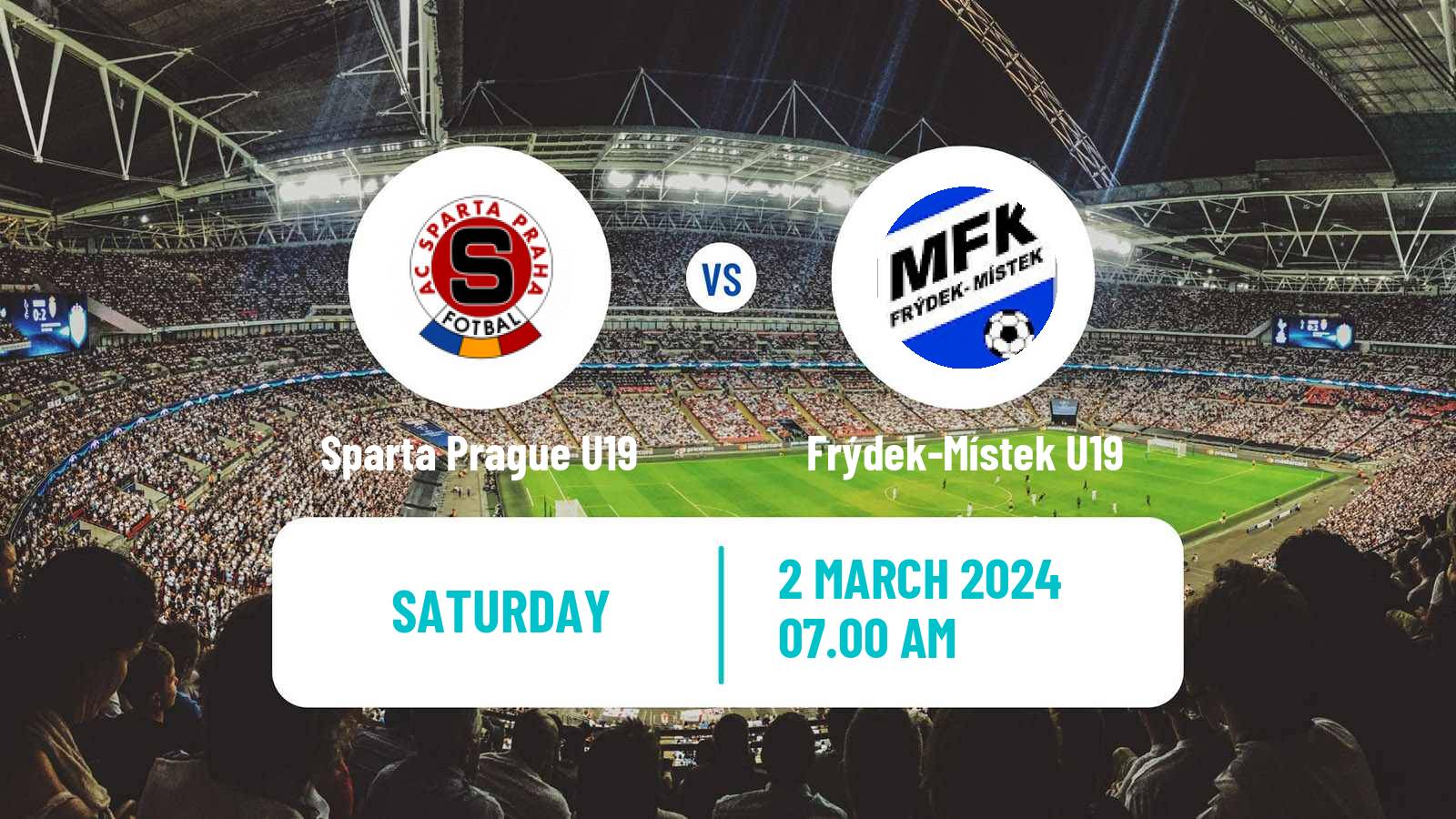 Soccer Czech U19 League Sparta Prague U19 - Frýdek-Místek U19