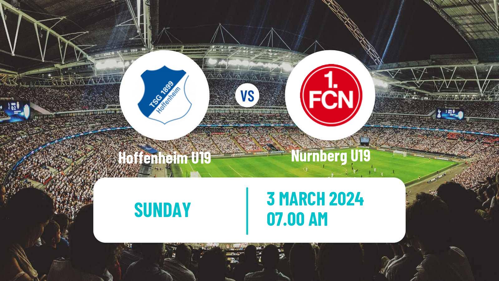 Soccer German Junioren Bundesliga South Hoffenheim U19 - Nurnberg U19