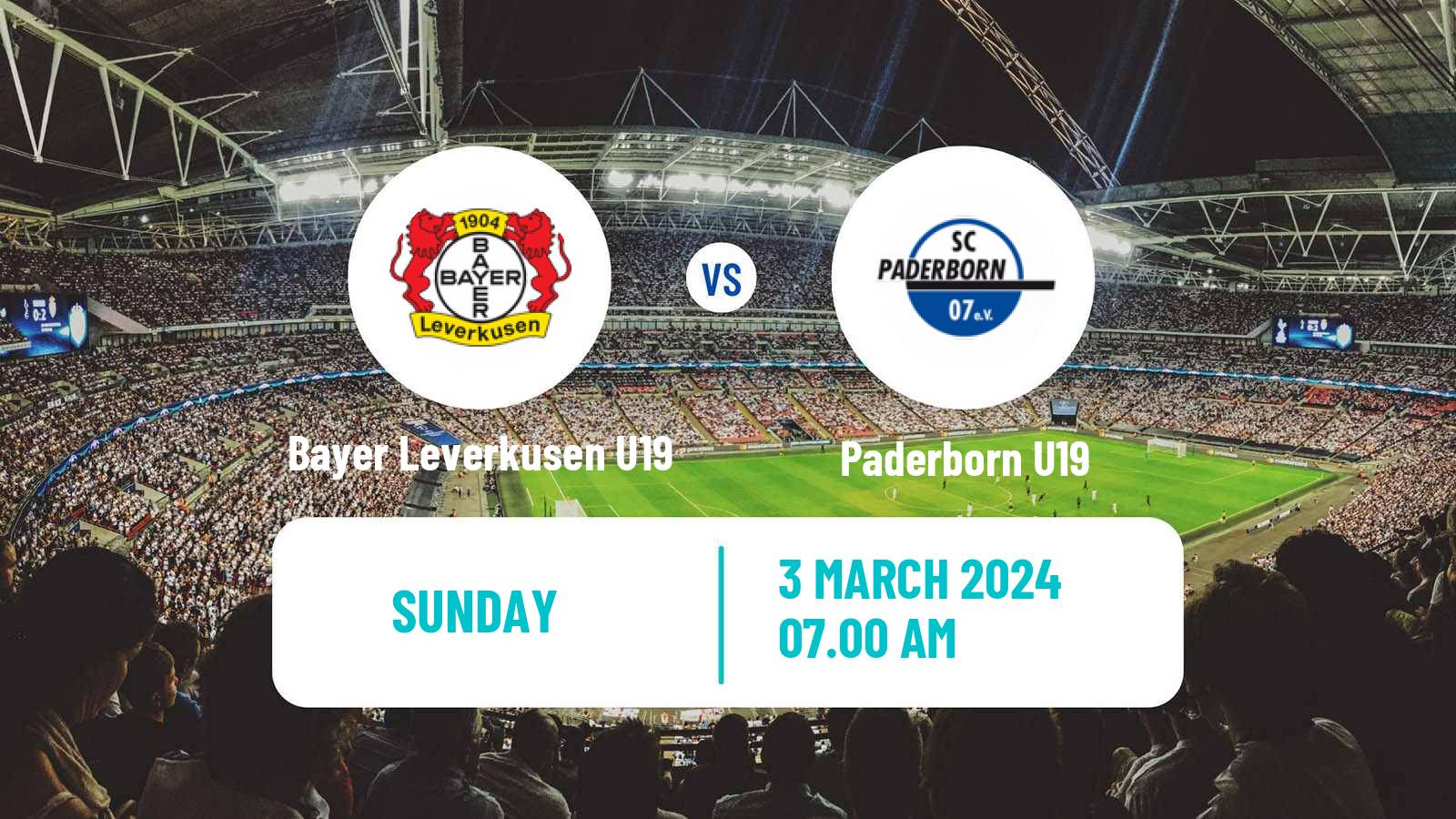 Soccer German Junioren Bundesliga West Bayer Leverkusen U19 - Paderborn U19