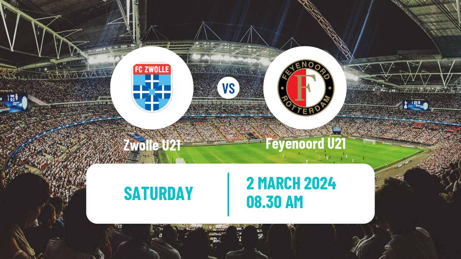 Soccer Dutch Divisie 1 U21 Zwolle U21 - Feyenoord U21
