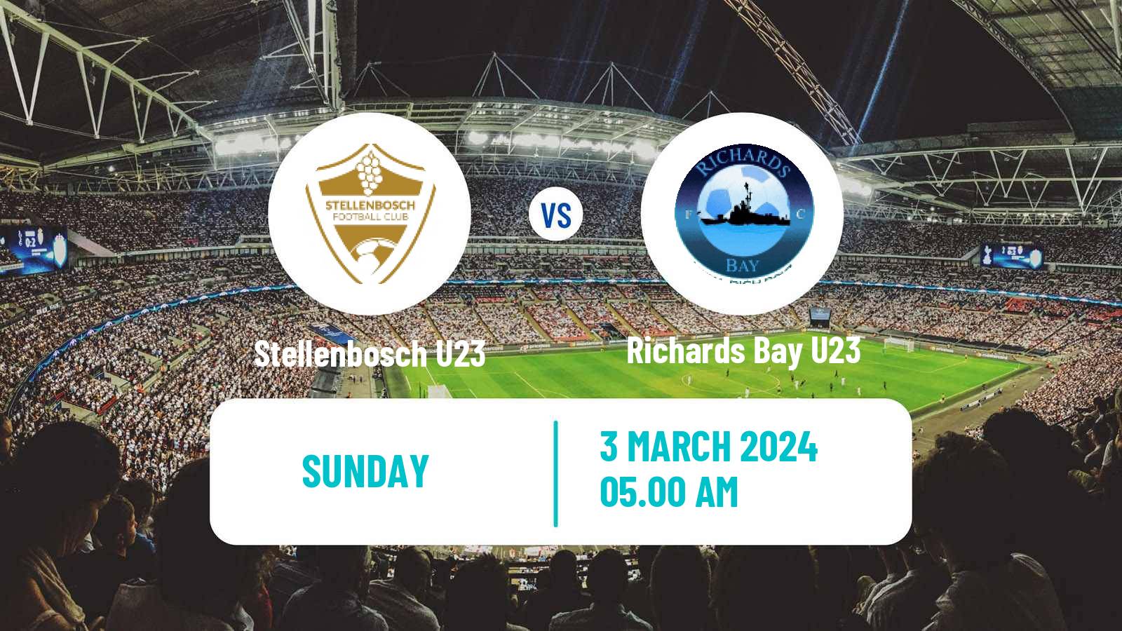 Soccer South African Diski Challenge Stellenbosch U23 - Richards Bay U23