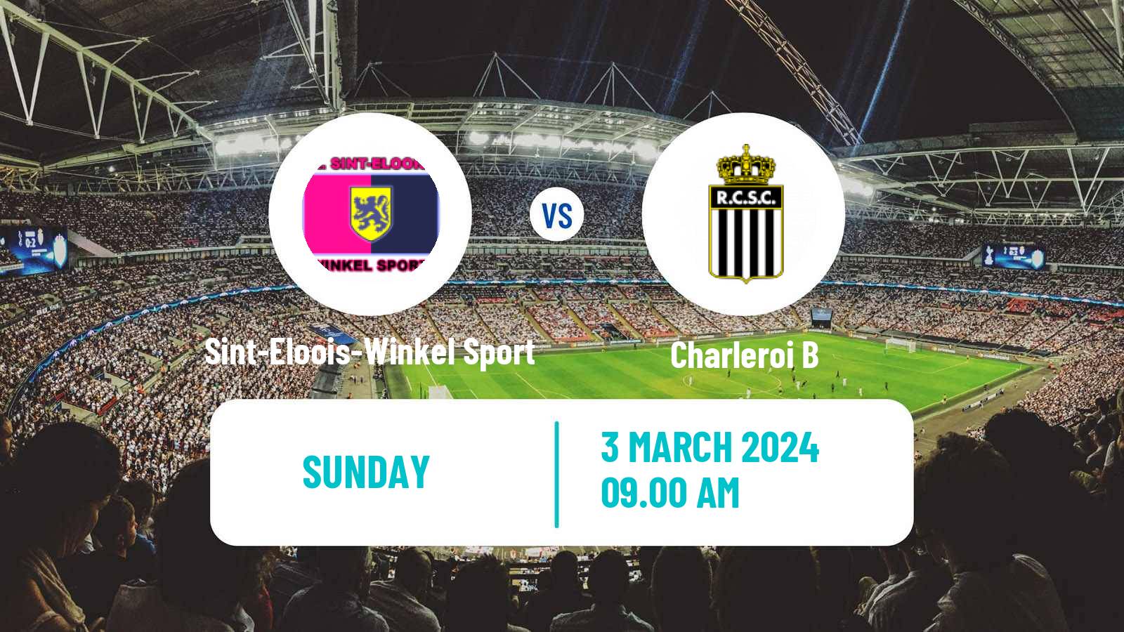Soccer Belgian National Division 1 Sint-Eloois-Winkel Sport - Charleroi B