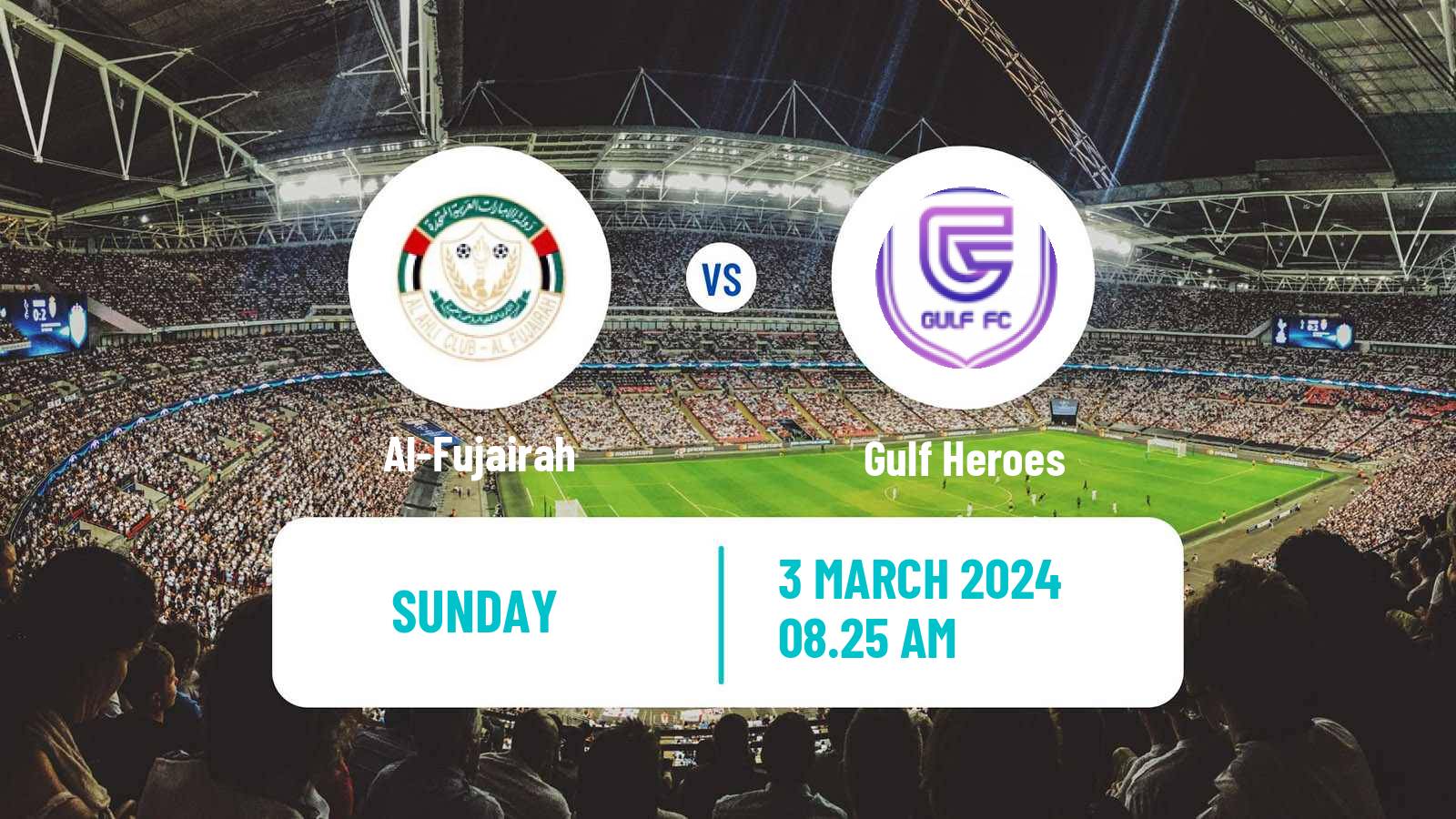 Soccer UAE Division 1 Al-Fujairah - Gulf Heroes