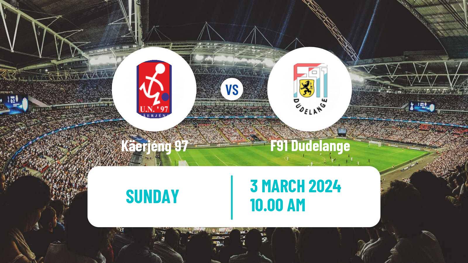 Soccer Luxembourg National Division Käerjéng 97 - F91 Dudelange