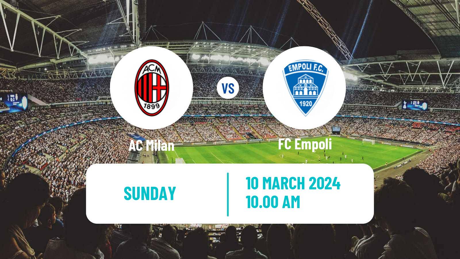 Soccer Italian Serie A Milan - Empoli