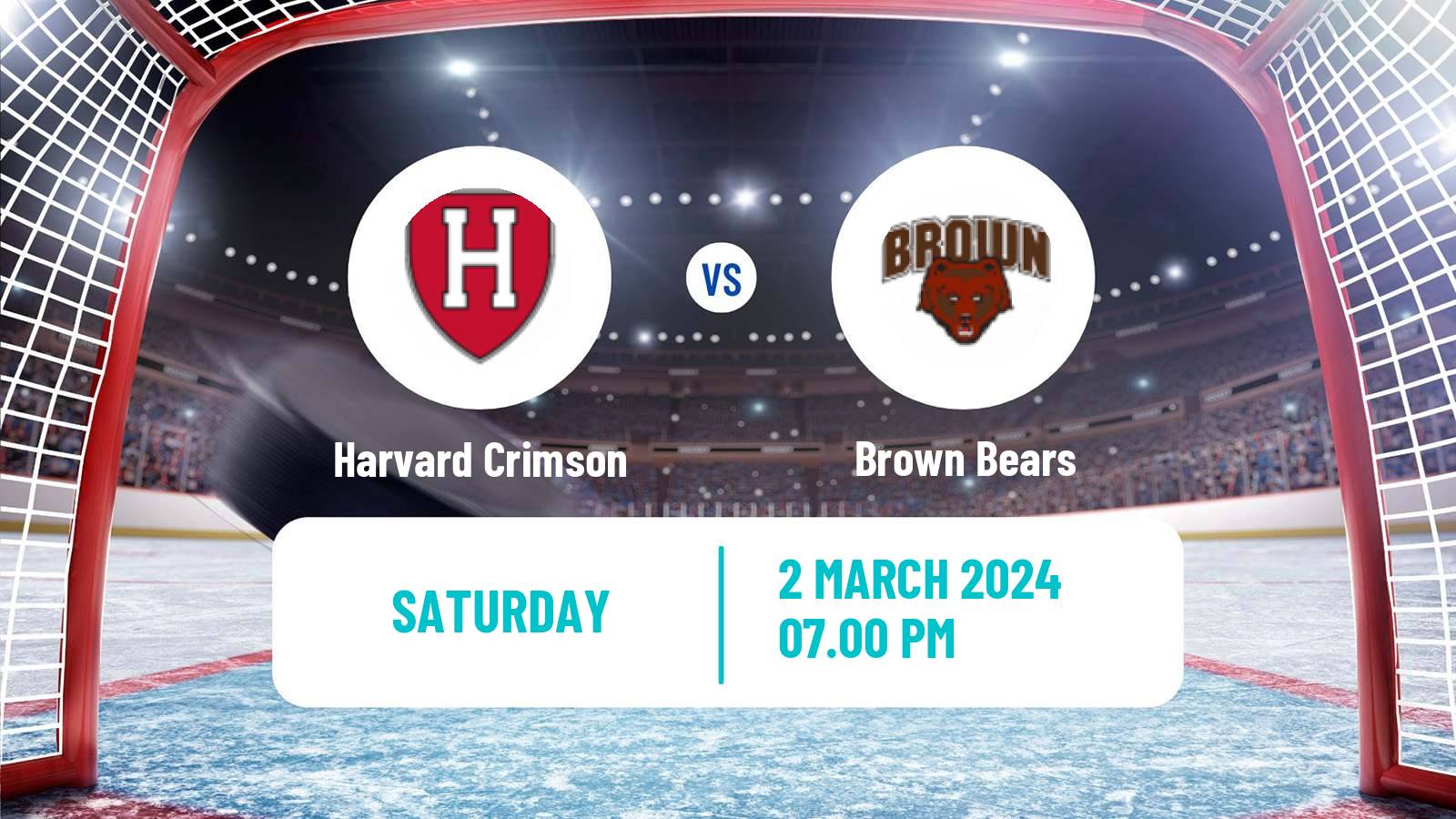 Hockey NCAA Hockey Harvard Crimson - Brown Bears