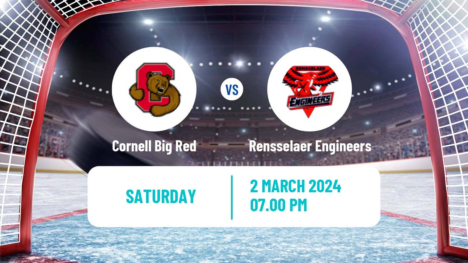 Hockey NCAA Hockey Cornell Big Red - Rensselaer Engineers