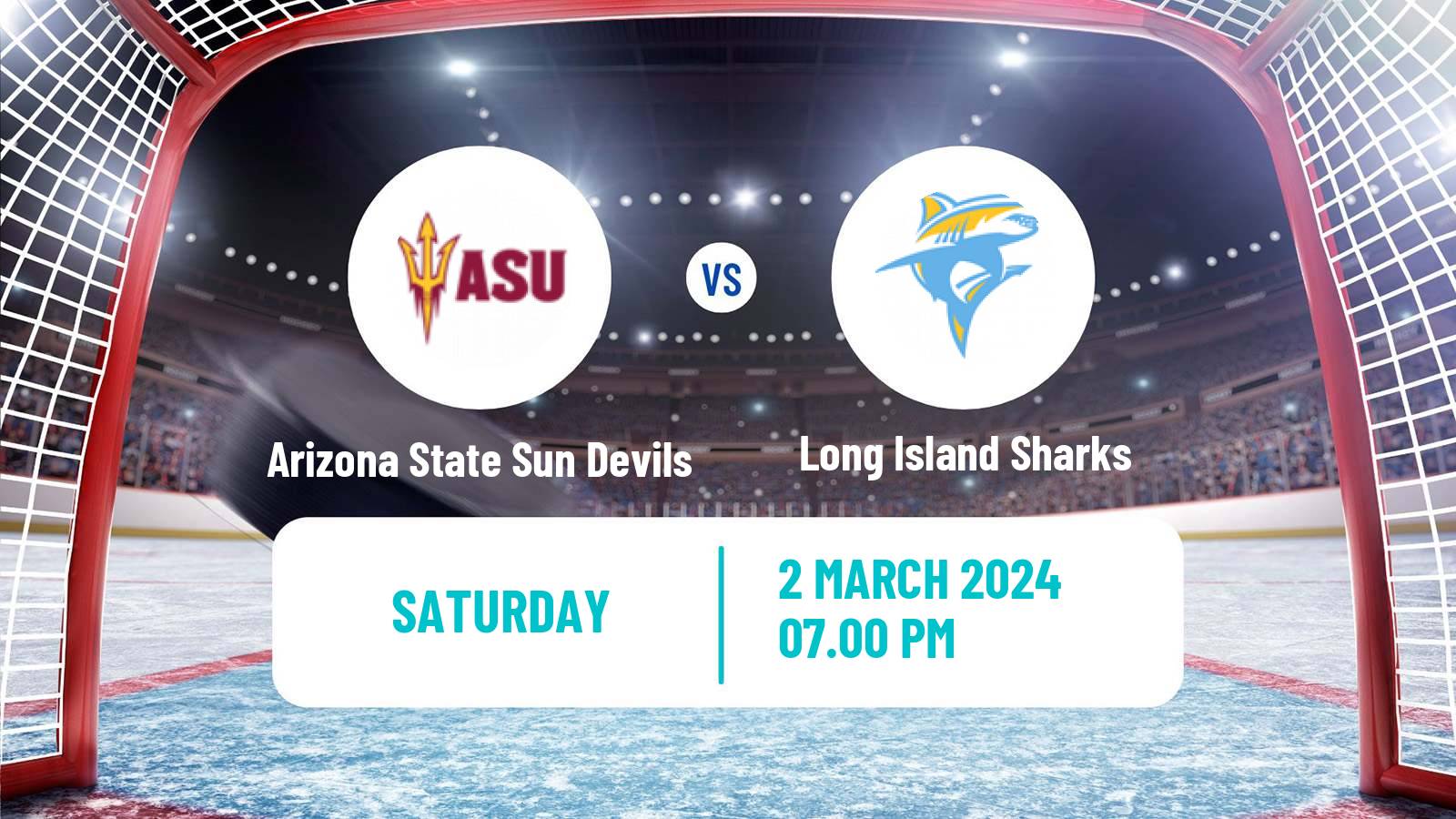 Hockey NCAA Hockey Arizona State Sun Devils - Long Island Sharks
