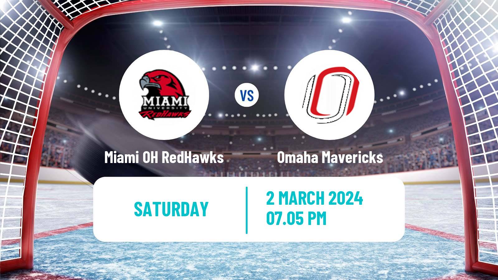 Hockey NCAA Hockey Miami (OH) RedHawks - Omaha Mavericks