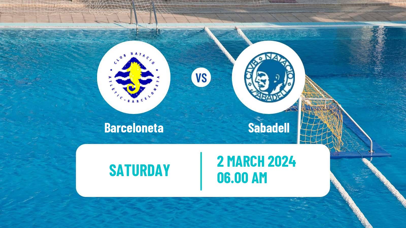 Water polo Spanish Liga Premaat Women Barceloneta - Sabadell