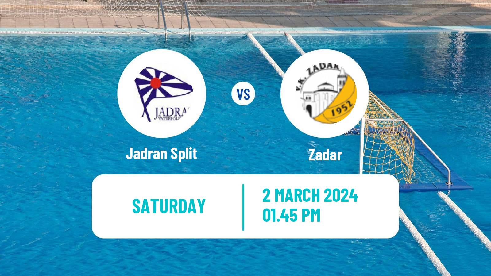 Water polo Croatian Water Polo Prva Liga Jadran Split - Zadar