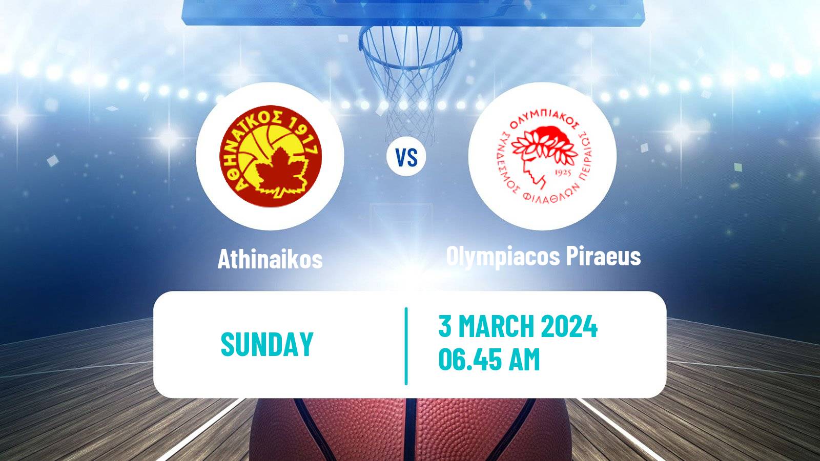Basketball Greek Basket League A1 Women Athinaikos - Olympiacos Piraeus
