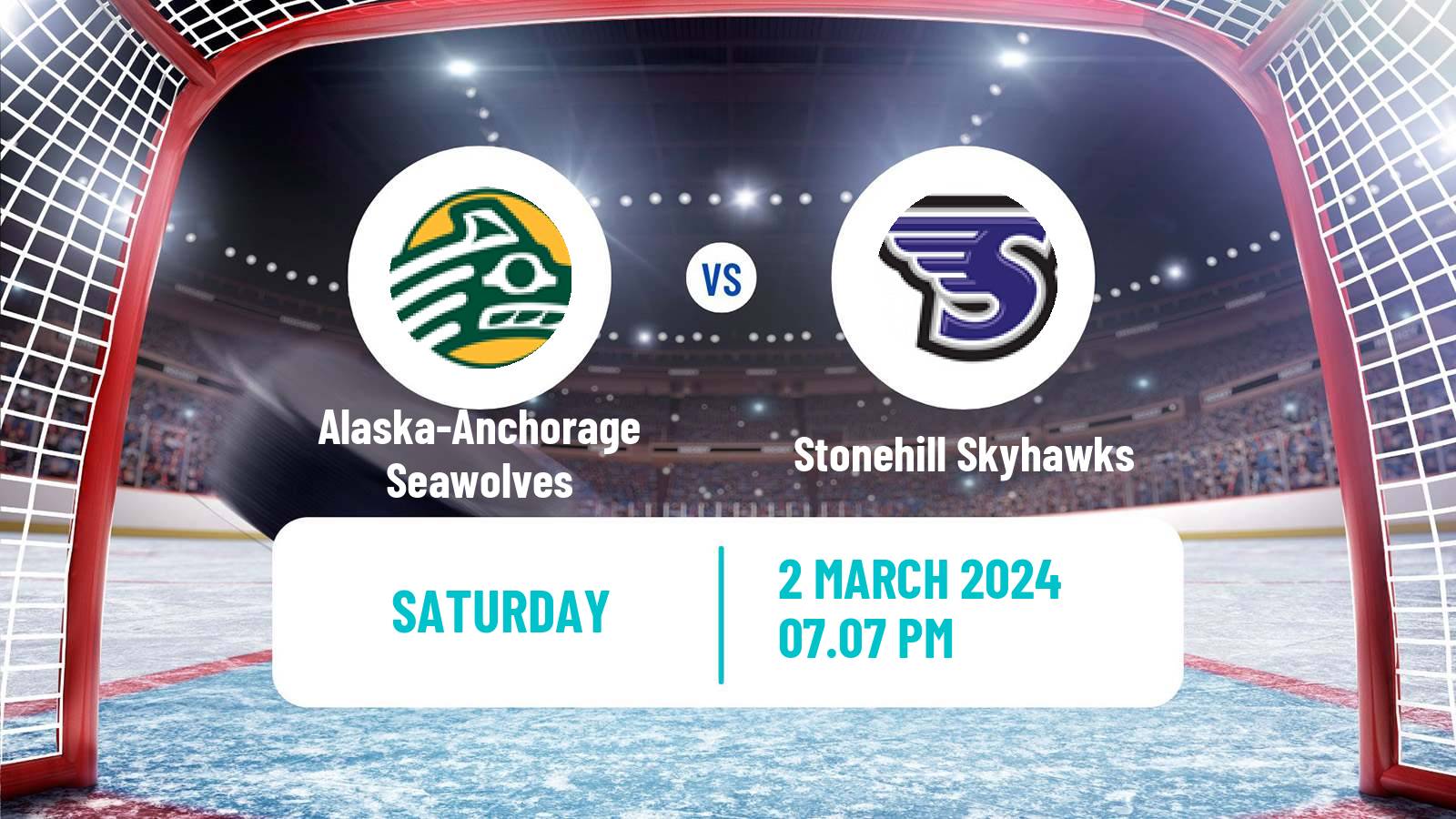 Hockey NCAA Hockey Alaska-Anchorage Seawolves - Stonehill Skyhawks