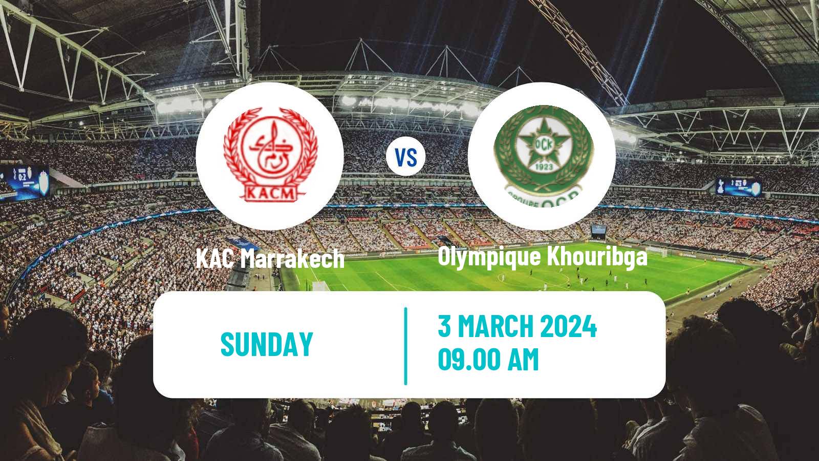 Soccer Moroccan Botola 2 KAC Marrakech - Olympique Khouribga