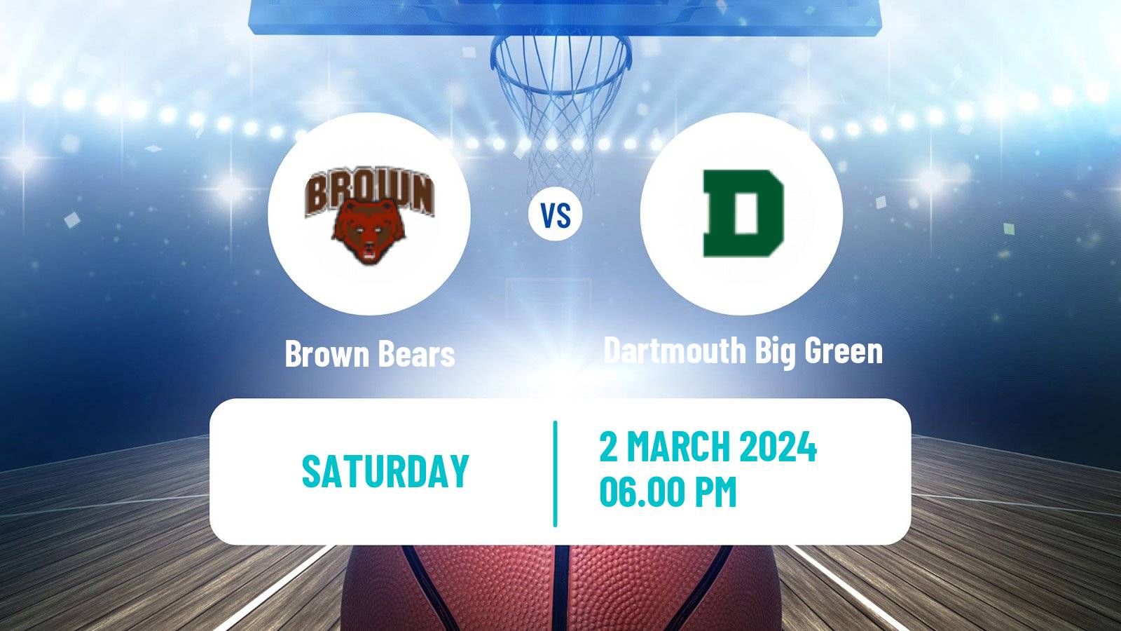 Basketball NCAA College Basketball Brown Bears - Dartmouth Big Green