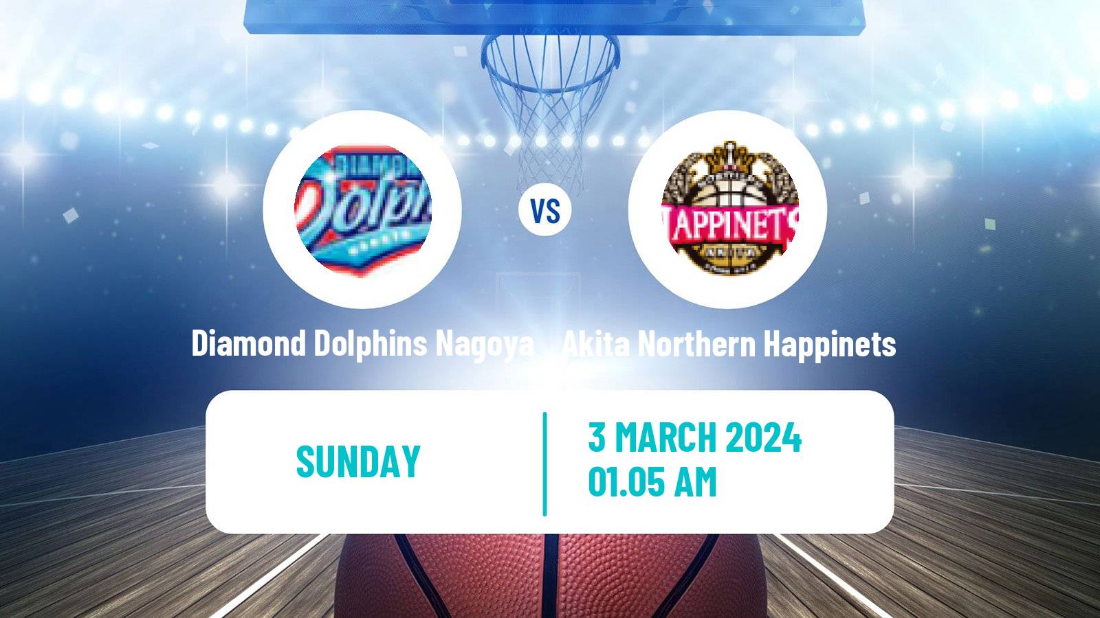 Basketball BJ League Diamond Dolphins Nagoya - Akita Northern Happinets