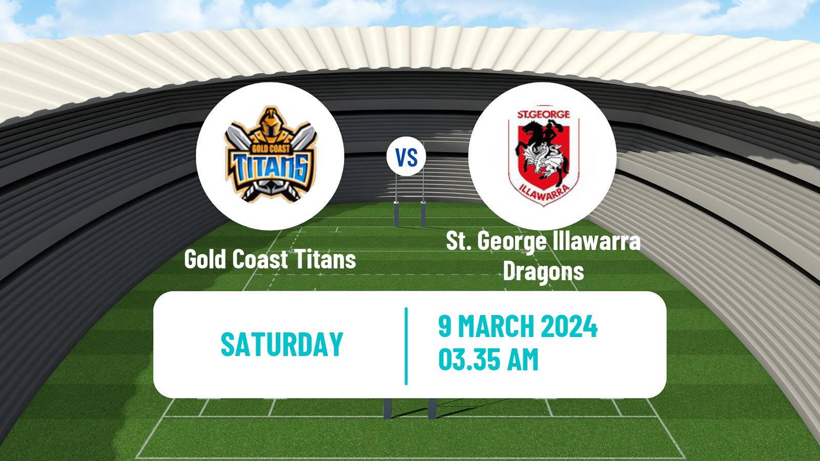 Rugby league Australian NRL Gold Coast Titans - St. George Illawarra Dragons