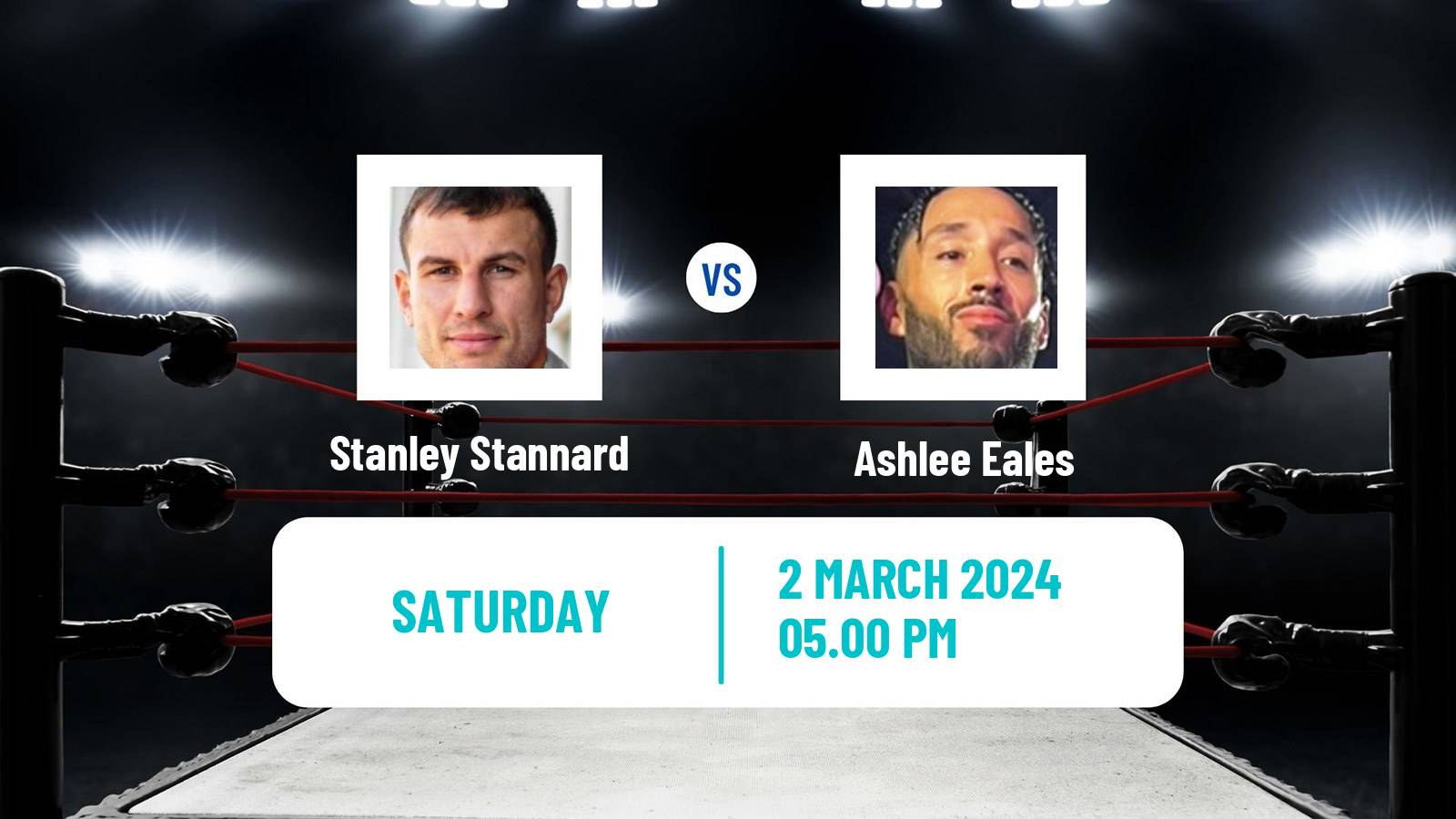 Boxing Super Welterweight Bbbofc Midlans Area Title Men Stanley Stannard - Ashlee Eales