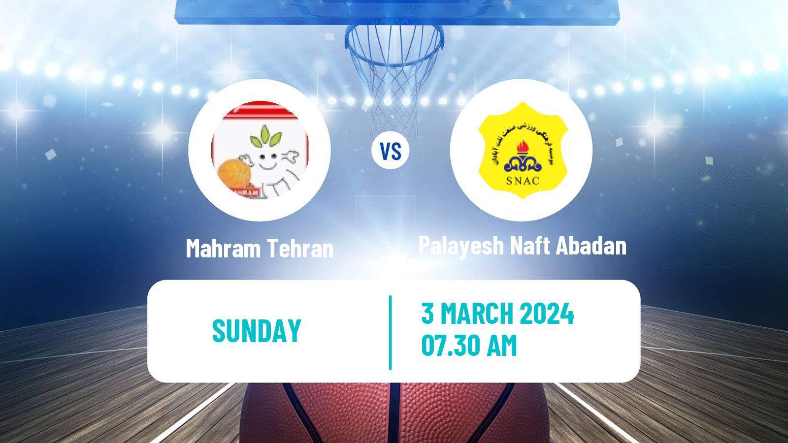 Basketball Iran Super League Basketball Mahram Tehran - Palayesh Naft Abadan