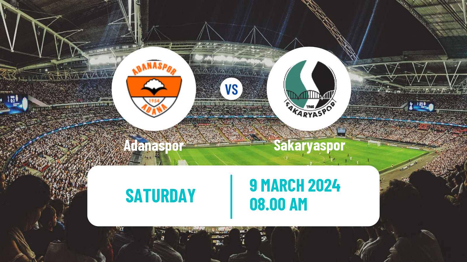 Soccer Turkish First League Adanaspor - Sakaryaspor