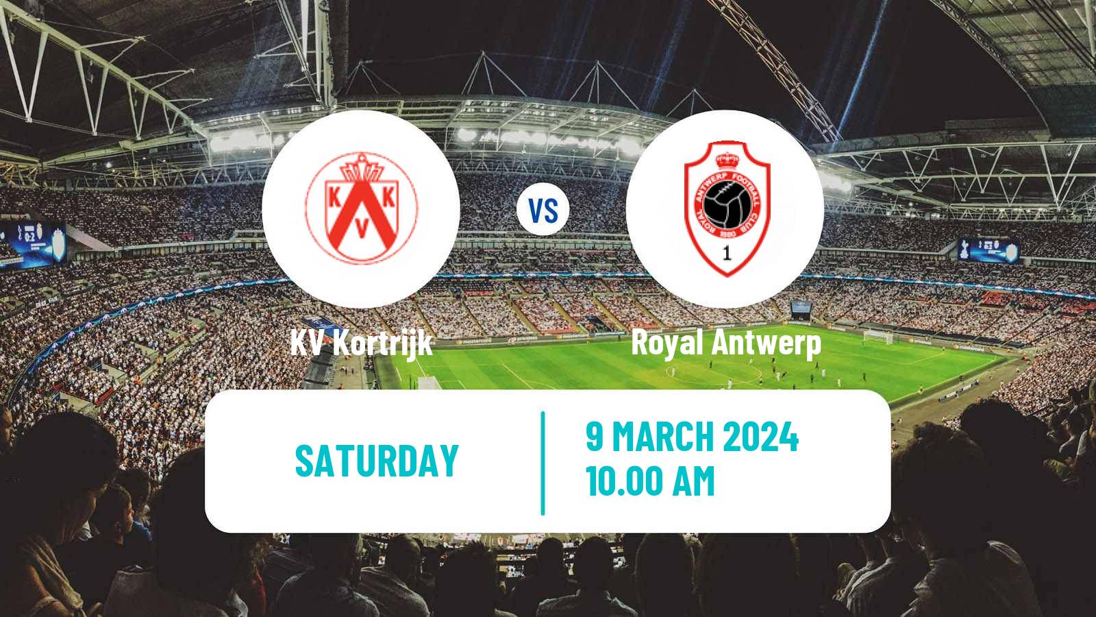 Soccer Belgian Jupiler Pro League Kortrijk - Royal Antwerp