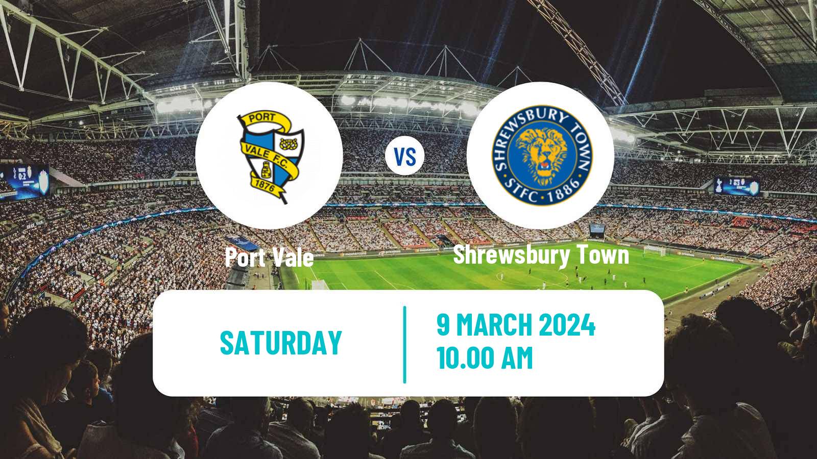 Soccer English League One Port Vale - Shrewsbury Town