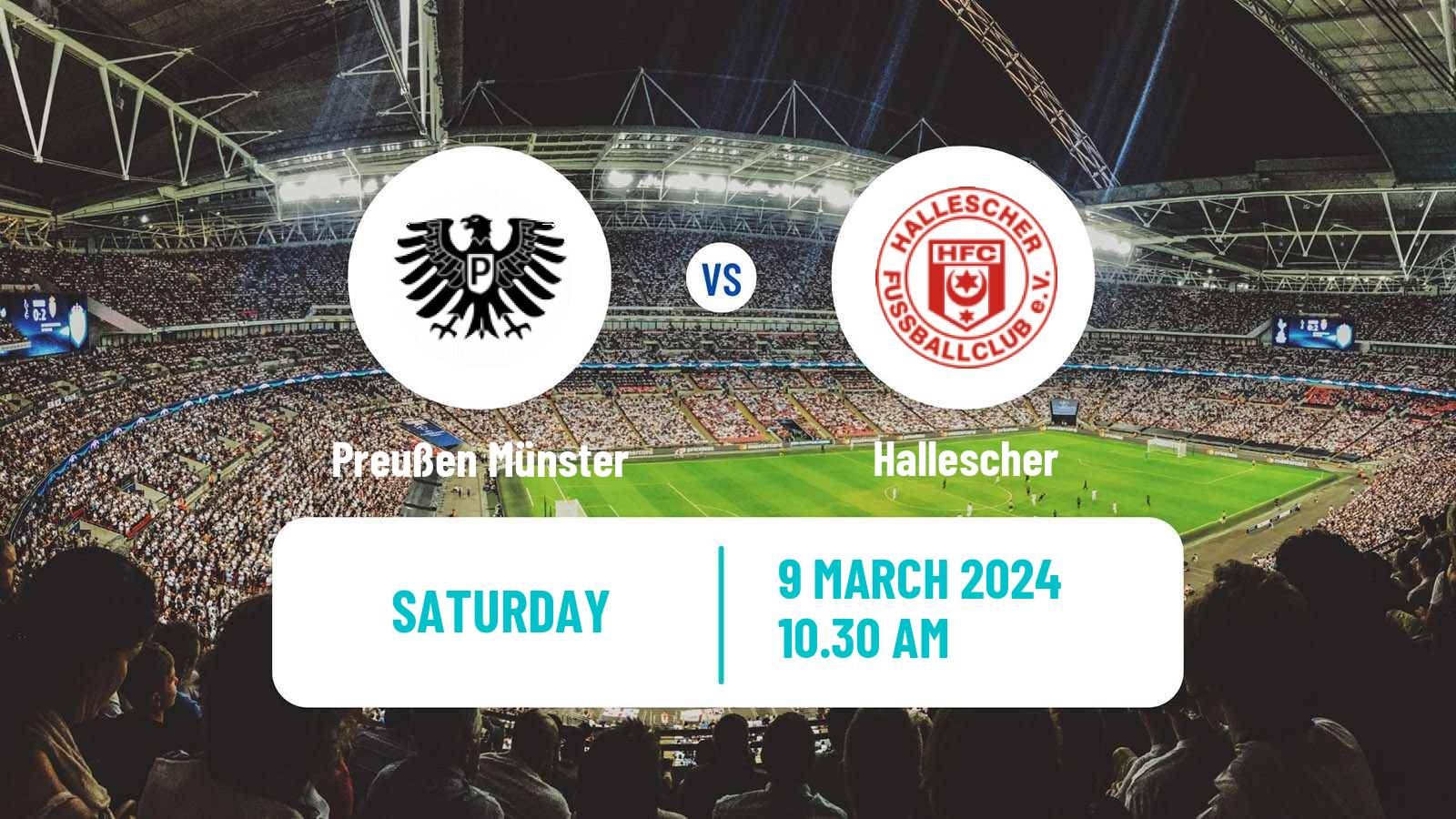 Soccer German 3 Bundesliga Preußen Münster - Hallescher