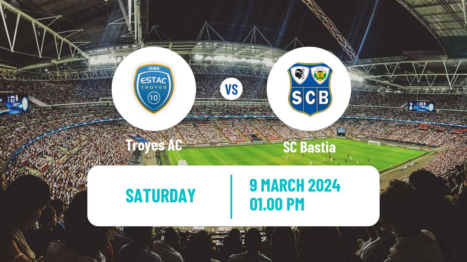 Soccer French Ligue 2 Troyes - Bastia