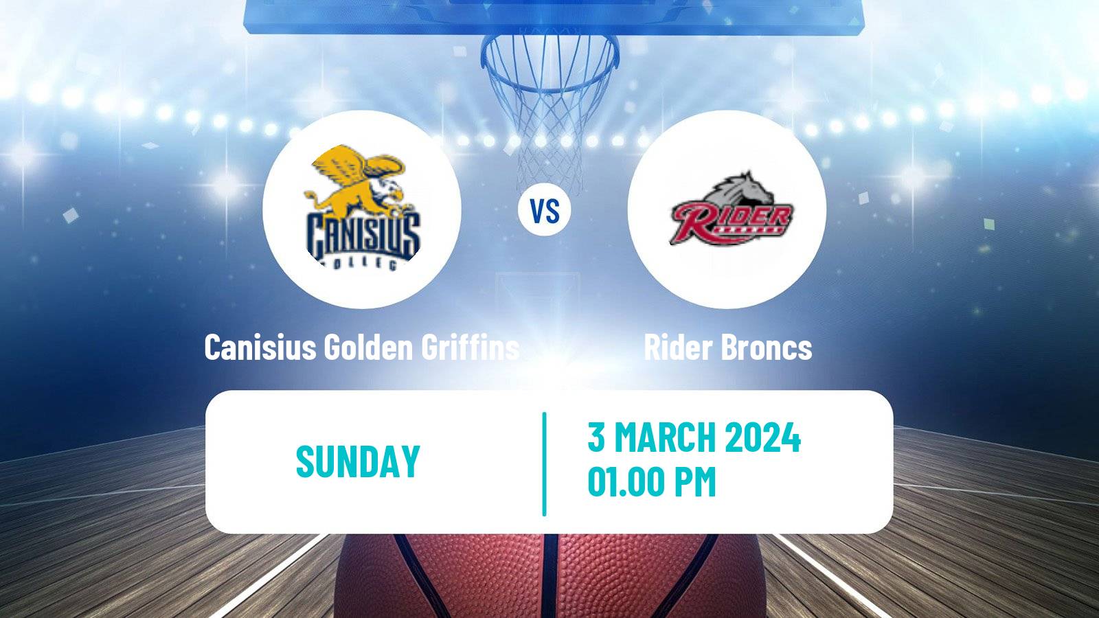 Basketball NCAA College Basketball Canisius Golden Griffins - Rider Broncs