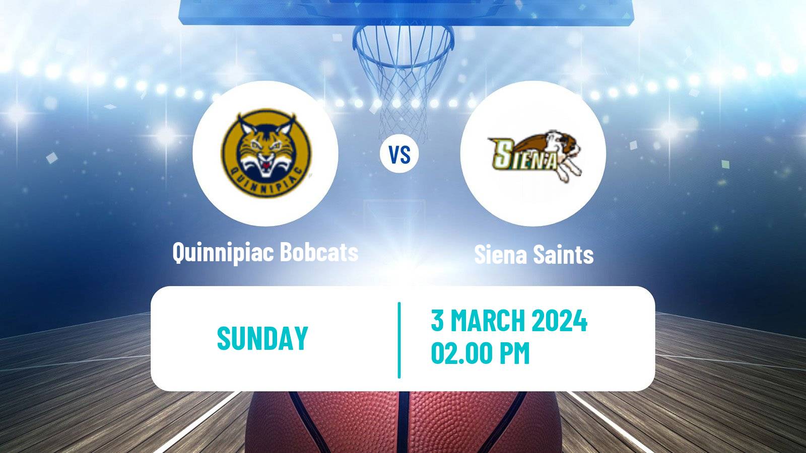 Basketball NCAA College Basketball Quinnipiac Bobcats - Siena Saints