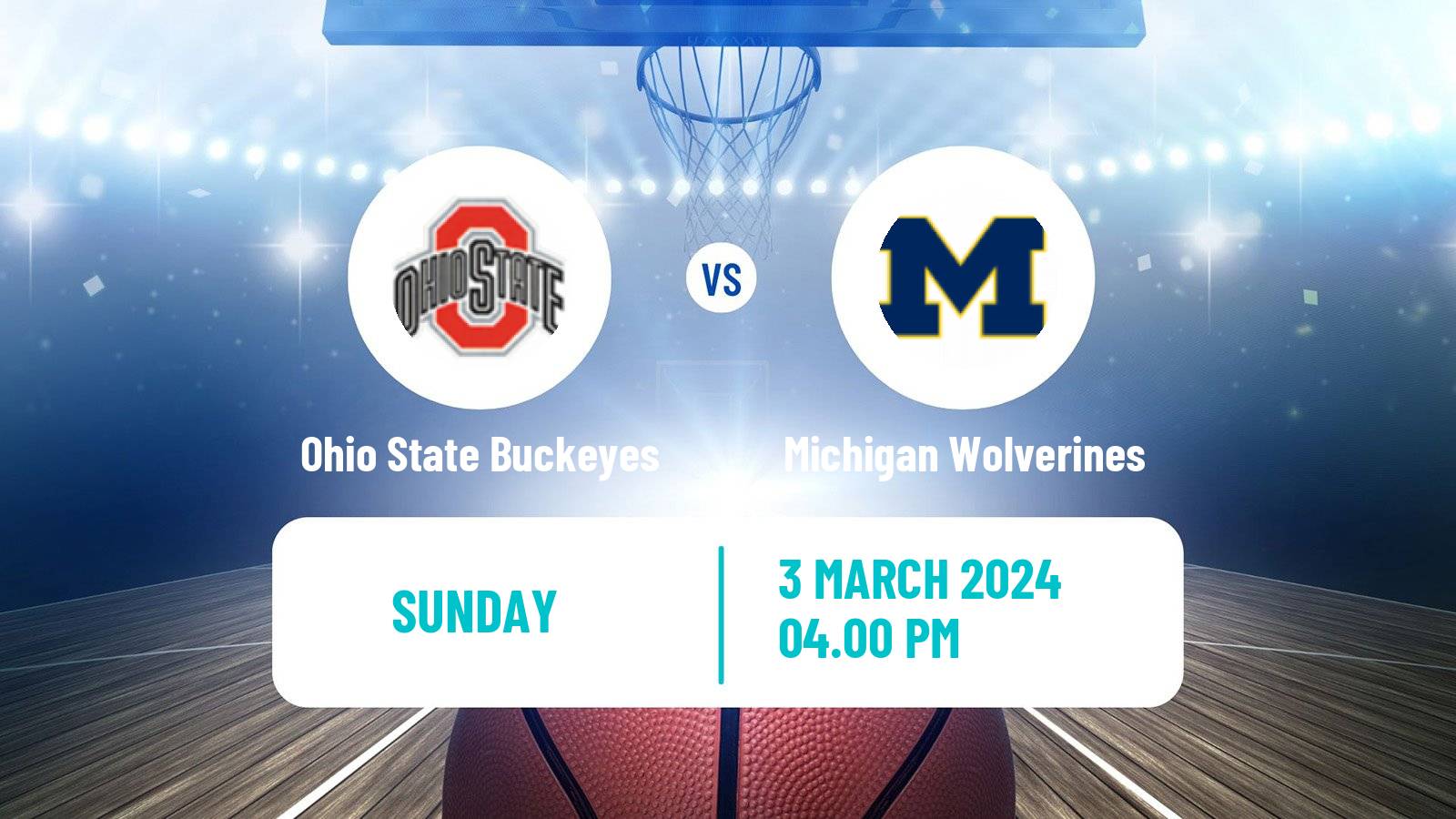Basketball NCAA College Basketball Ohio State Buckeyes - Michigan Wolverines