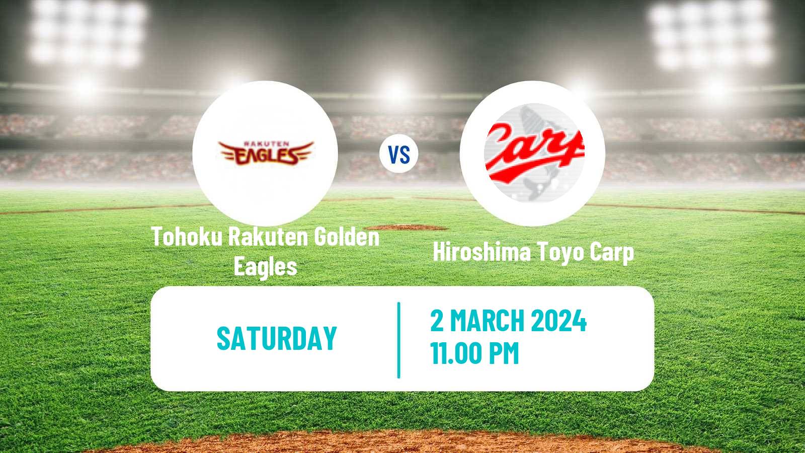Baseball NPB Tohoku Rakuten Golden Eagles - Hiroshima Toyo Carp