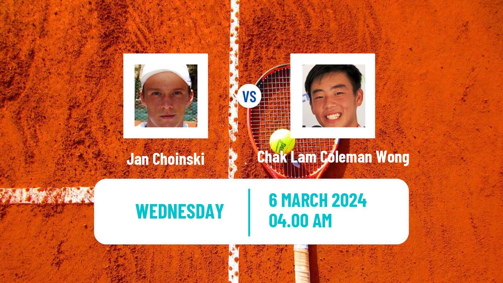 Tennis Lugano Challenger Men Jan Choinski - Chak Lam Coleman Wong
