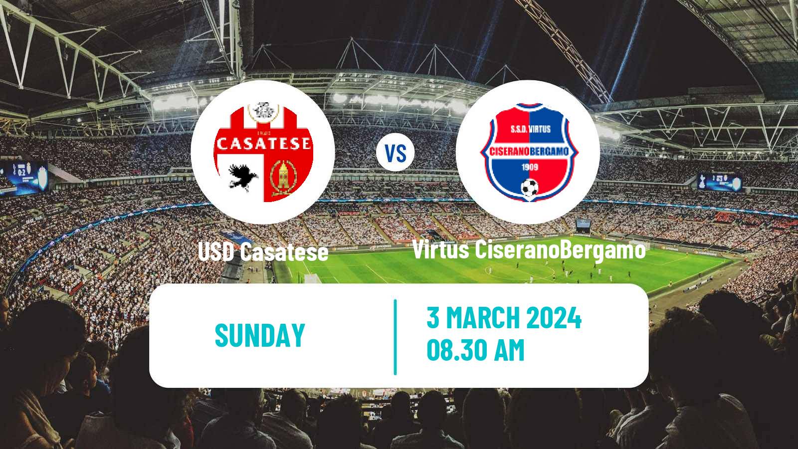 Soccer Italian Serie D - Group B Casatese - Virtus CiseranoBergamo