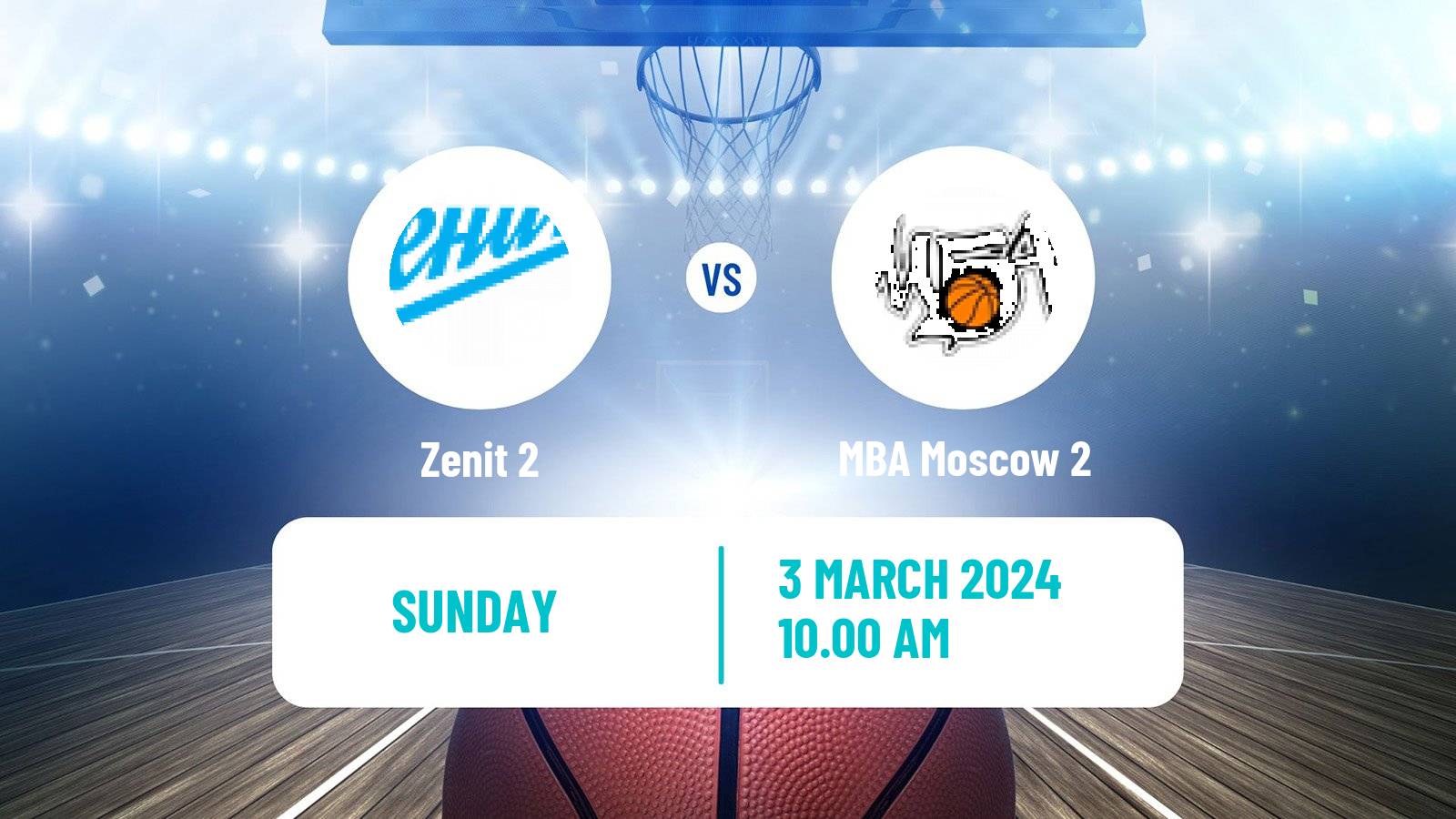 Basketball Russian Super League Basketball Zenit 2 - MBA Moscow 2